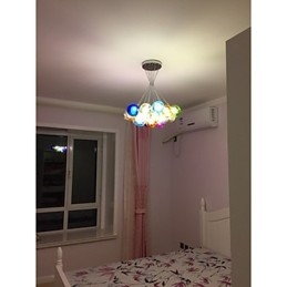 Moderne Bubble Globe Pendelleuchte aus farbigem Glas mit 19 Lichtern