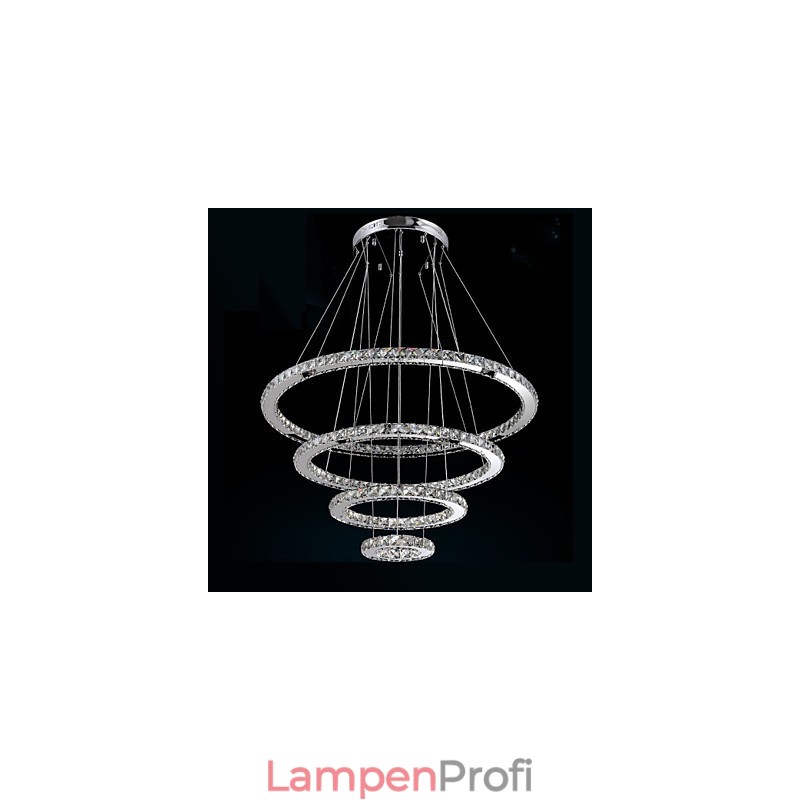 Moderne Pendelleuchte aus klarem Kristall, Deckenleuchter, Lampe mit D100CM + D80CM + D60CM + D40CM