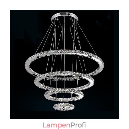 Moderne Pendelleuchte aus klarem Kristall, Deckenleuchter, Lampe mit D100CM + D80CM + D60CM + D40CM Moderne Pendelleuchte aus klarem Kristall, Deckenleuchter, Lampe mit D100CM + D80CM + D60CM + D40CM