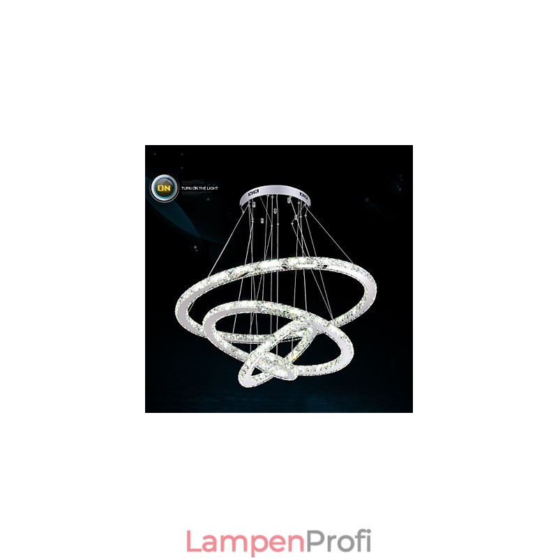 Moderne Pendelleuchte aus klarem Kristall, Deckenleuchter, Lampe mit D100CM + D80CM + D60CM + D40CM