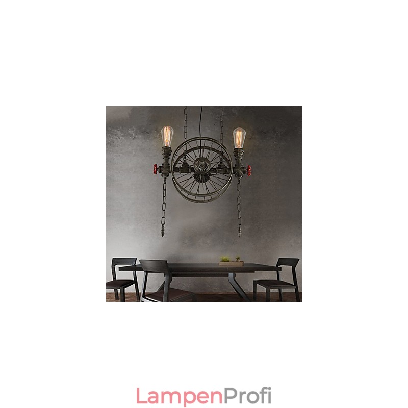 Amerikanischer Kronleuchter mit Eisenrädern