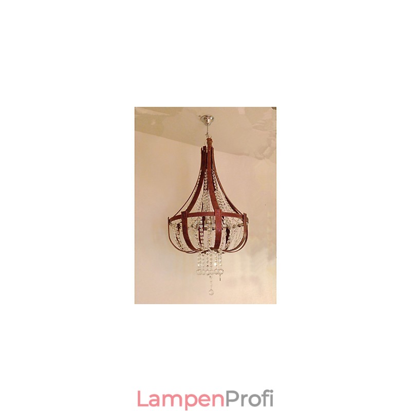 Postmoderner Luxus-Kristall-Kreativ-Lronleuchter aus Leder
