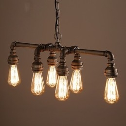 Edison Retro Loft Stil Vintage Industrielle Anhänger Licht Metall Wasser Rohr Leuchte Lampara Colgantes