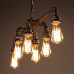 Edison Retro Loft Stil Vintage Industrielle Anhänger Licht Metall Wasser Rohr Leuchte Lampara Colgantes