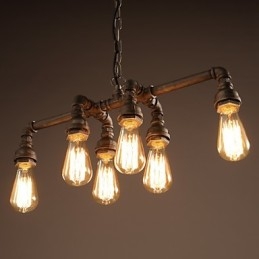 Edison Retro Loft Stil Vintage Industrielle Anhänger Licht Metall Wasser Rohr Leuchte Lampara Colgantes