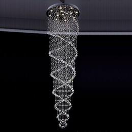 Deckenkristall-Pendelleuchten 13 Lichter Moderne silberne Canpoy Transparente K9-Kristallleuchten