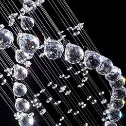 Deckenkristall-Pendelleuchten 13 Lichter Moderne silberne Canpoy Transparente K9-Kristallleuchten