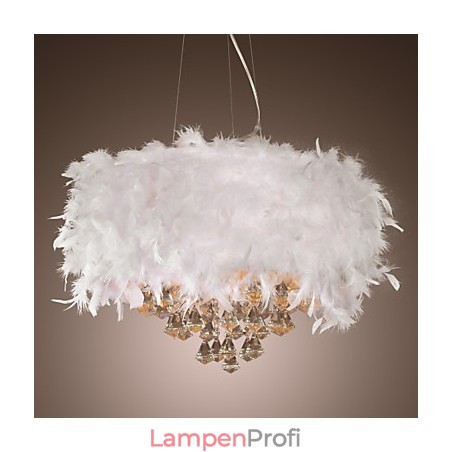 Moderne, zeitgenössische Pendelleuchte im Trommelkristall-Mini-Stil mit galvanisierter Beschichtung