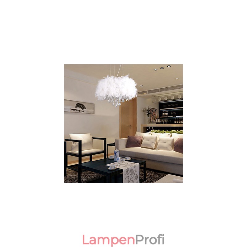 Moderne, zeitgenössische Pendelleuchte im Trommelkristall-Mini-Stil mit galvanisierter Beschichtung