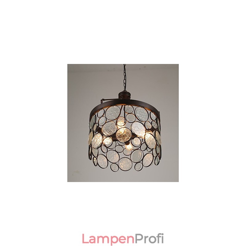 Vintage Kronleuchter aus Eisen und Glas