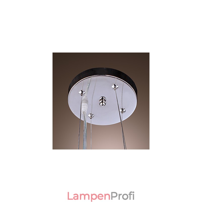 Moderne zeitgenössische Trommel Kristall Galvanisierte Metall Pendelleuchte