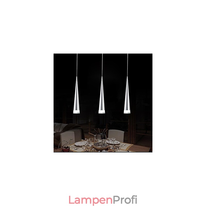 Moderne zeitgenössische Pendelleuchte aus Chrommetall