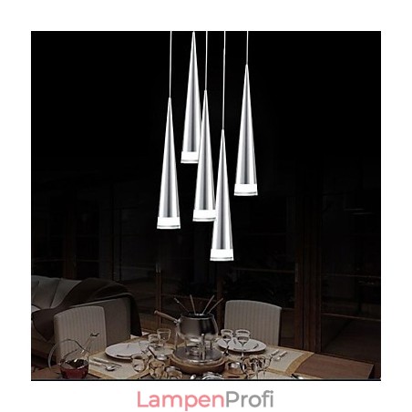 Moderne zeitgenössische Pendelleuchte aus Chrommetall