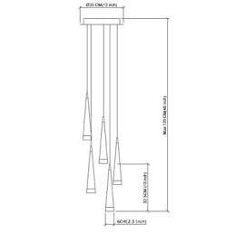 Moderne zeitgenössische Pendelleuchte aus Chrommetall