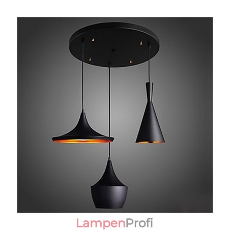 Stromlinienförmige Pendelleuchte in Schwarz Stromlinienförmige Pendelleuchte in Schwarz