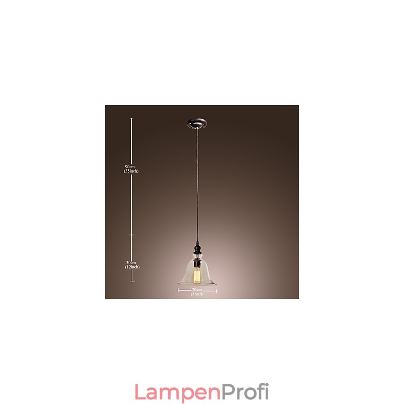 Traditionelle, klassische, galvanisierte Pendelleuchte im Vintage-Schalen-Mini-Stil