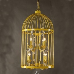 Vintage Eisenkäfig Treppenhaus Lampe Kronleuchter Kristall A