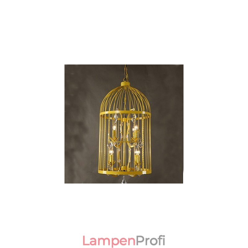 Vintage Eisenkäfig Treppenhaus Lampe Kronleuchter Kristall A