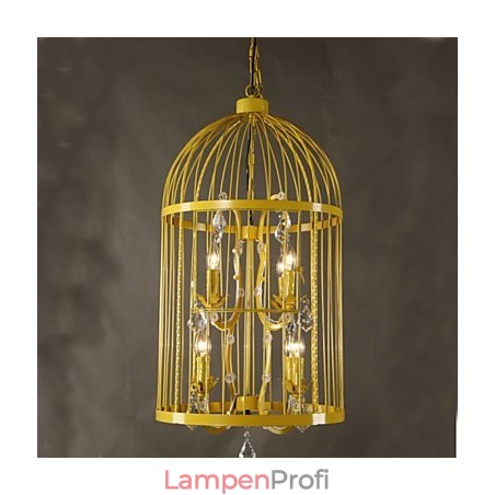 Vintage Eisenkäfig Treppenhaus Lampe Kronleuchter Kristall A