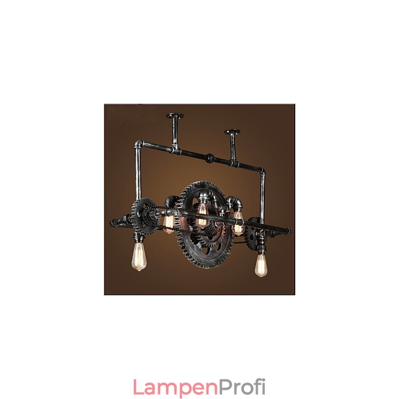 Eisenrohr-Kronleuchter Industrielle Windrad-Hängelampe