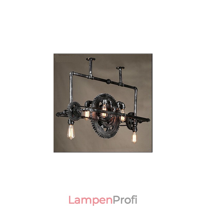 Eisenrohr-Kronleuchter Industrielle Windrad-Hängelampe