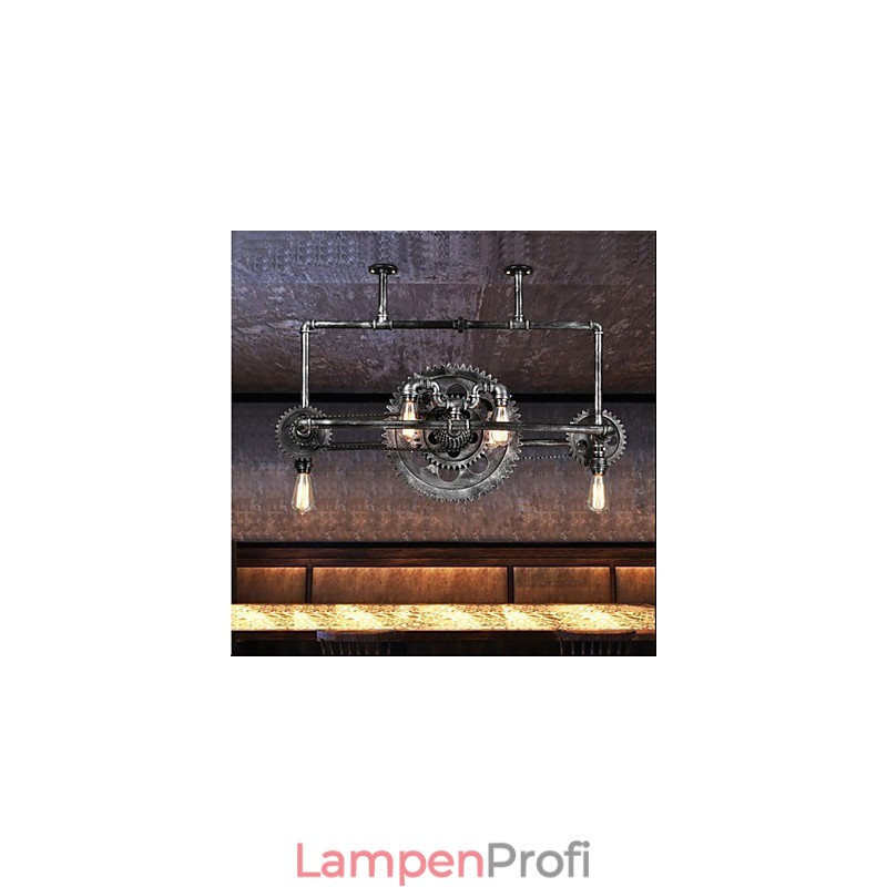 Eisenrohr-Kronleuchter Industrielle Windrad-Hängelampe