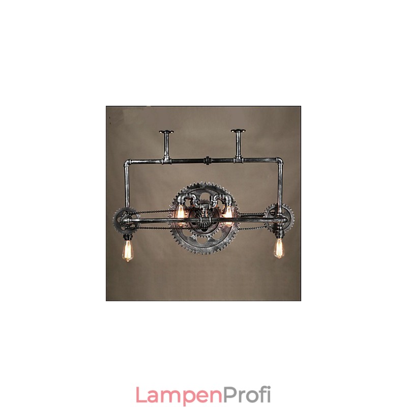 Eisenrohr-Kronleuchter Industrielle Windrad-Hängelampe