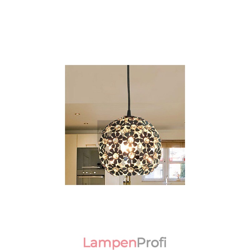 Moderne zeitgenössische Kugel Kristall Mini Stil Galvanisierte Pendelleuchte