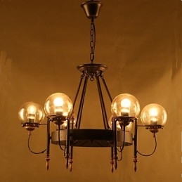 Kronleuchter aus Kunstglas mit runder Bohnenstange