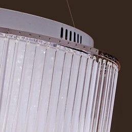 Moderne zeitgenössische Trommel Kristall galvanisierte Pendelleuchte