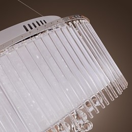 Moderne zeitgenössische Trommel Kristall galvanisierte Pendelleuchte