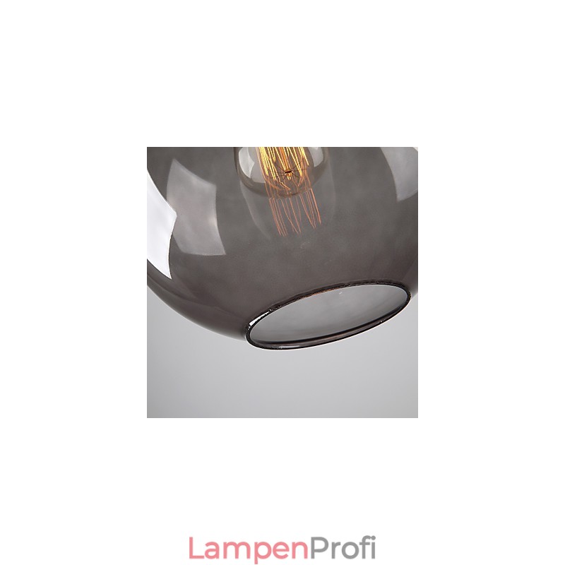 Moderne Glas-Pendelleuchte im runden rauchgrauen Blasen-Design