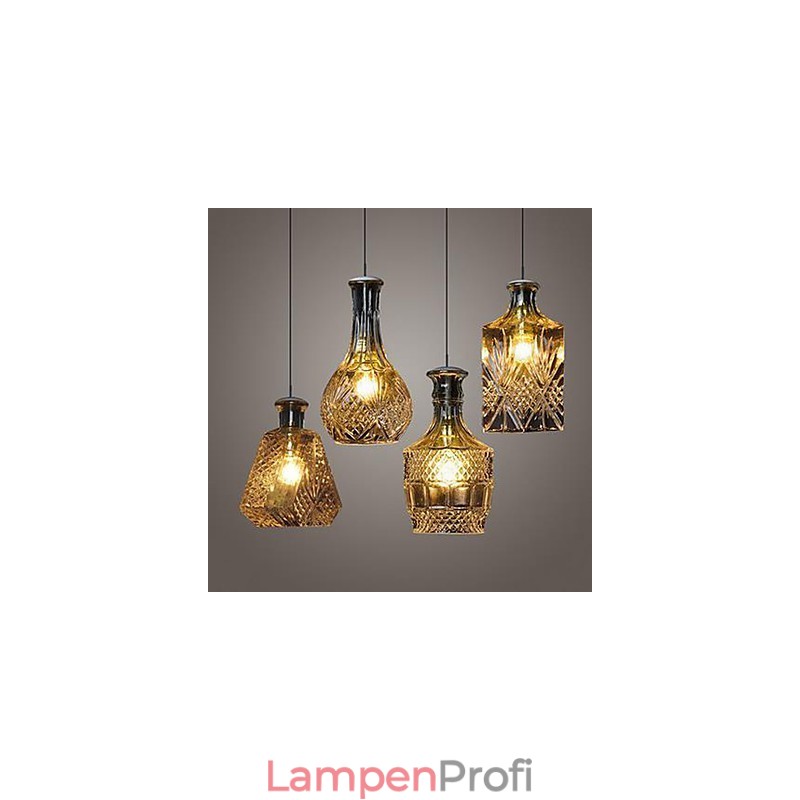 Kristallglaslampe 4 Lichter Schatten Minimalistische Flaschenlichter