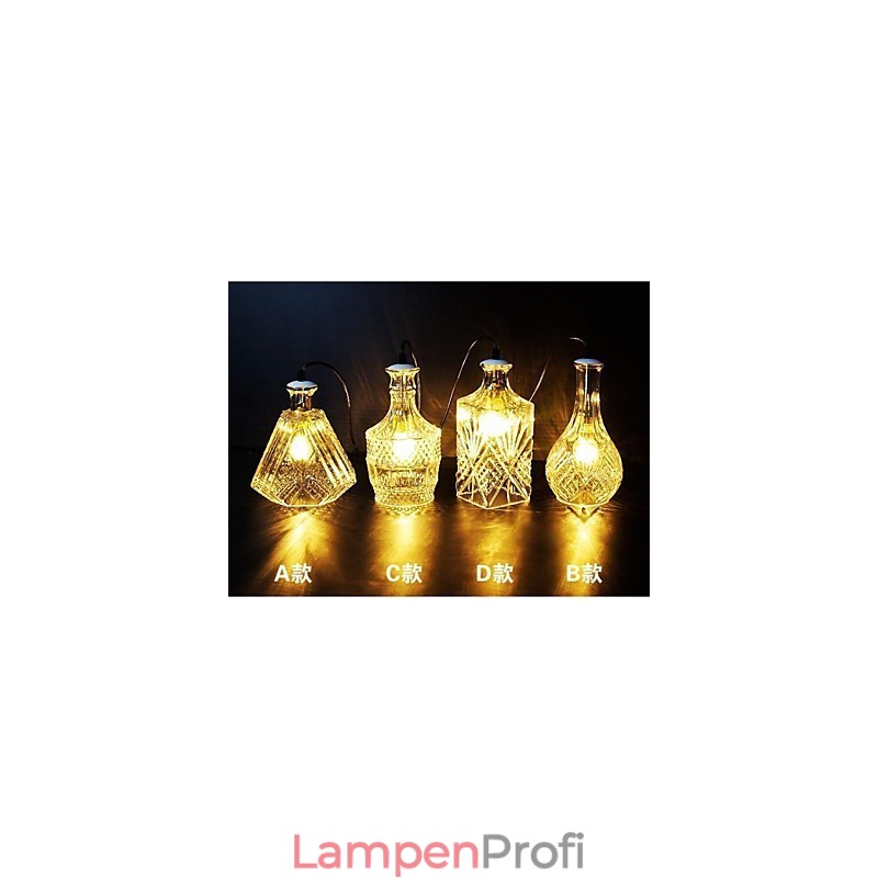 Kristallglaslampe 4 Lichter Schatten Minimalistische Flaschenlichter