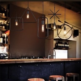 Individueller amerikanischer Retro-Kronleuchter mit 5 Köpfen in Eisenkunst