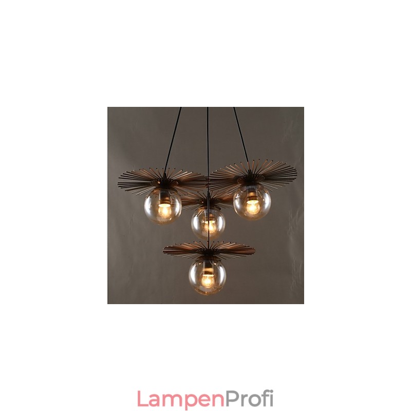 Kronleuchter aus Kunstglas mit runder Bohnenstange