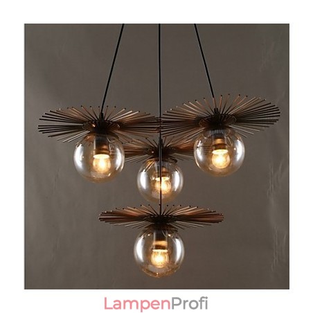 Kronleuchter aus Kunstglas mit runder Bohnenstange