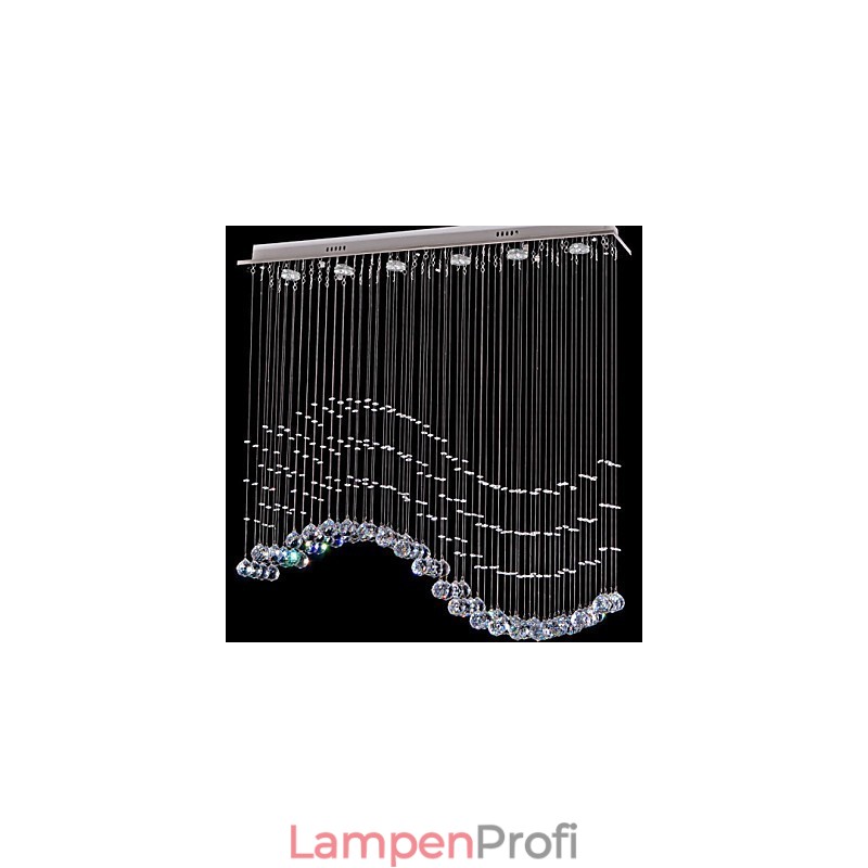 Pendelleuchte 6 Lichter Moderne Silber Canpoy Transparent Crystal Waves Deckenleuchten