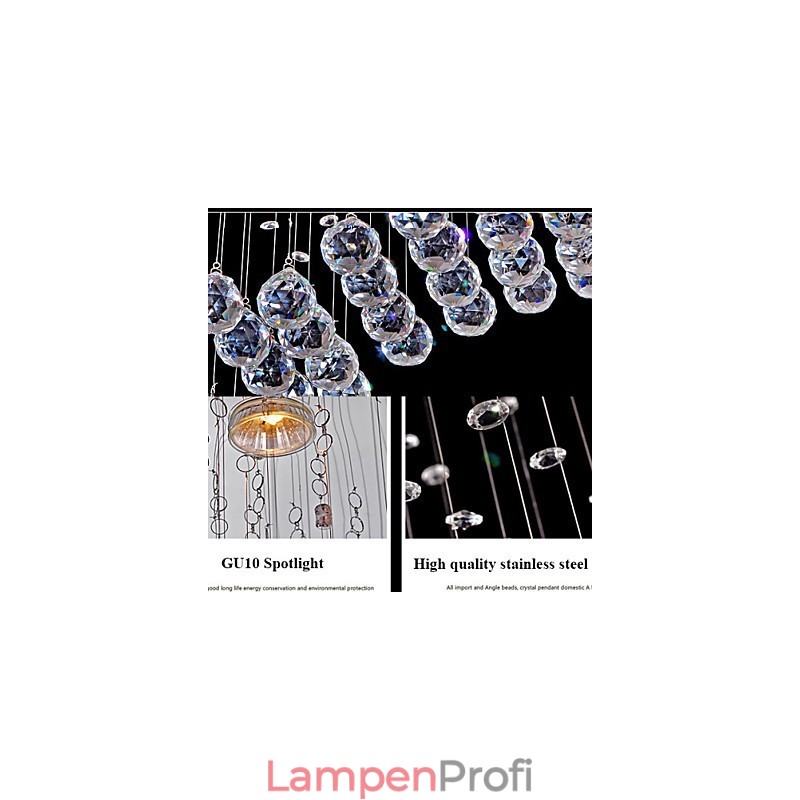 Pendelleuchte 6 Lichter Moderne Silber Canpoy Transparent Crystal Waves Deckenleuchten