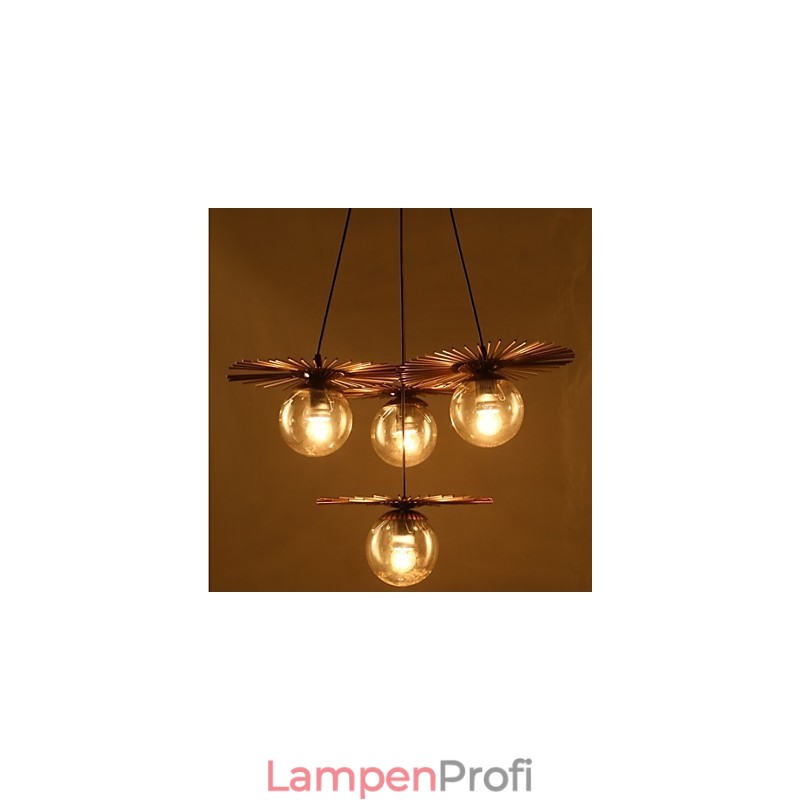 Kronleuchter aus Kunstglas mit runder Bohnenstange