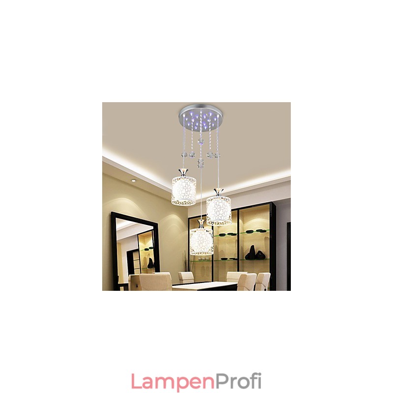 Zeitgenössische und vertraglich drei kreative Kristall Droplight Schmiedeeisen Lampe