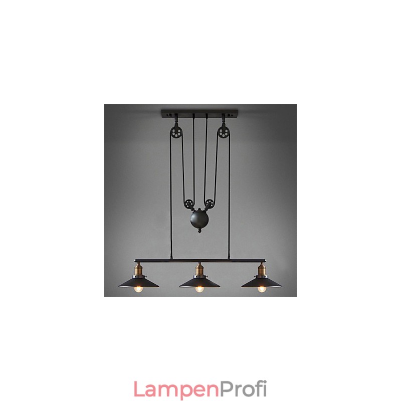 Pendelleuchten Vintage 3 Lichter ST64 Glühbirnen inklusive Up- und Down-System