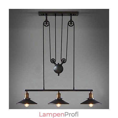 Pendelleuchten Vintage 3 Lichter ST64 Glühbirnen inklusive Up- und Down-System