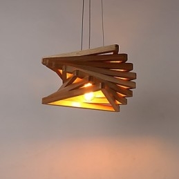 1Traditionelle klassische Landhaus-Mini-Stil Malerei Holz Bambus Pendelleuchte