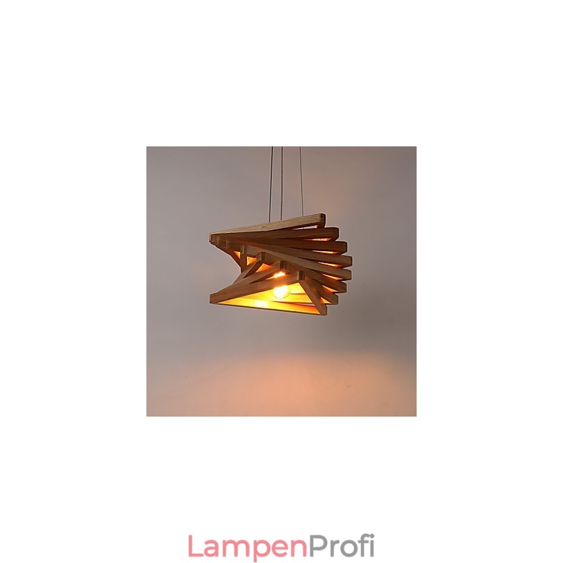 1Traditionelle klassische Landhaus-Mini-Stil Malerei Holz Bambus Pendelleuchte