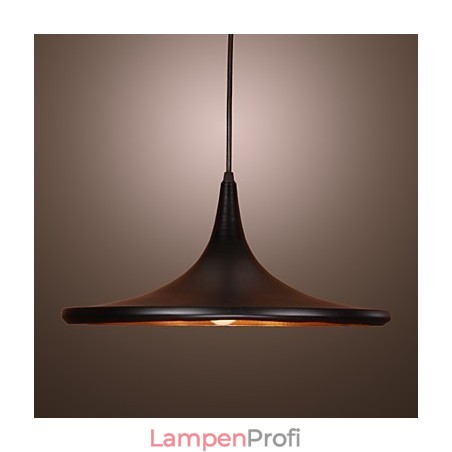 Moderne Pendelleuchte aus Aluminium mit schwarzem Schirm