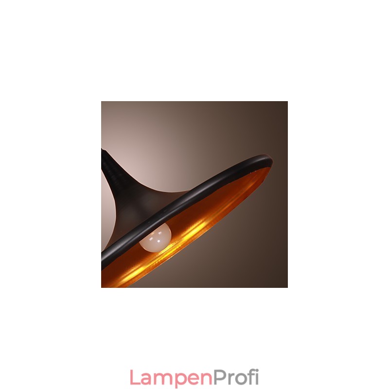 Moderne Pendelleuchte aus Aluminium mit schwarzem Schirm