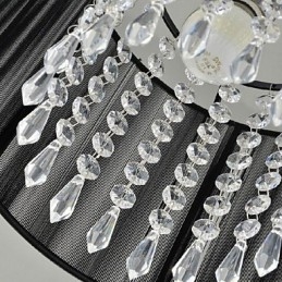 Moderne zeitgenössische Kristall Chrom Metall Pendelleuchte