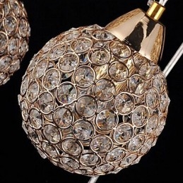 Moderne zeitgenössische Pendelleuchte aus galvanisiertem Metall mit Kugelkristallen