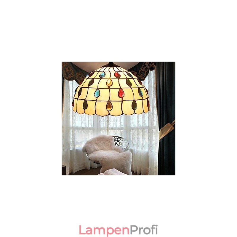 Europäischer ländlicher kreativer Kunst-Buntglas-Kronleuchter, der alte Wege wiederherstellt, Lampenlicht